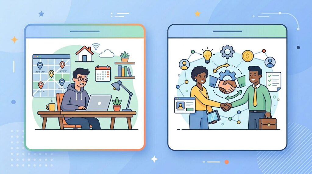 副業・フリーランスとのマッチング、在宅ワークとの関係